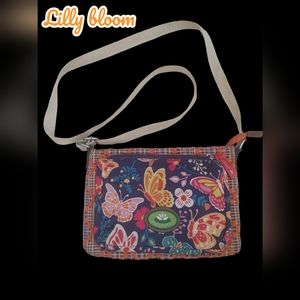 Vintage lilly bloom butterfly crossbody bag